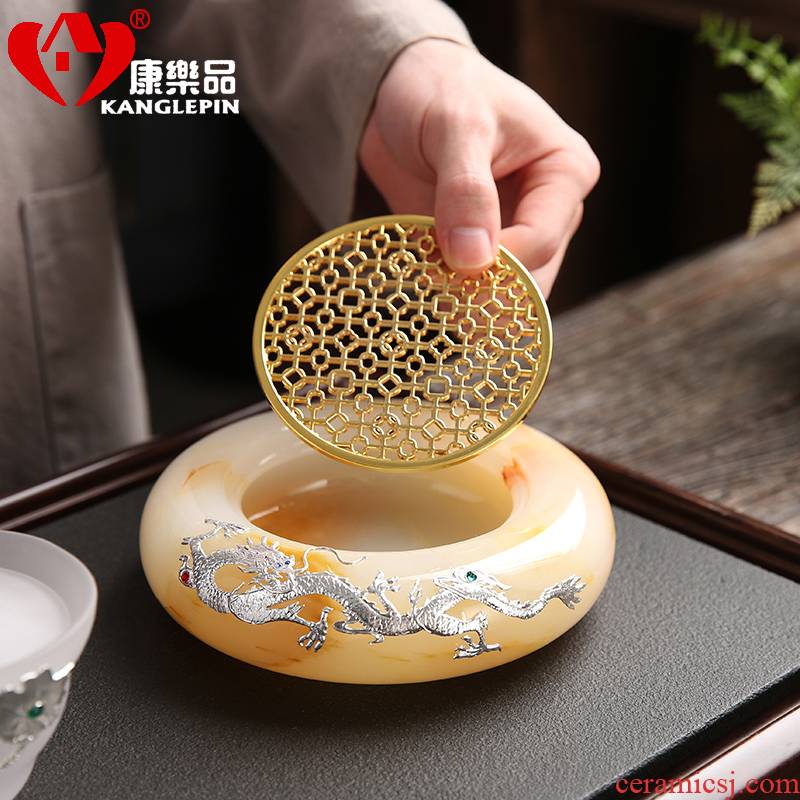 Recreation is tasted Chinese style household jade inlay silver kung fu tea set office receive a visitor the ceramic creative pot bearing character of the atmosphere