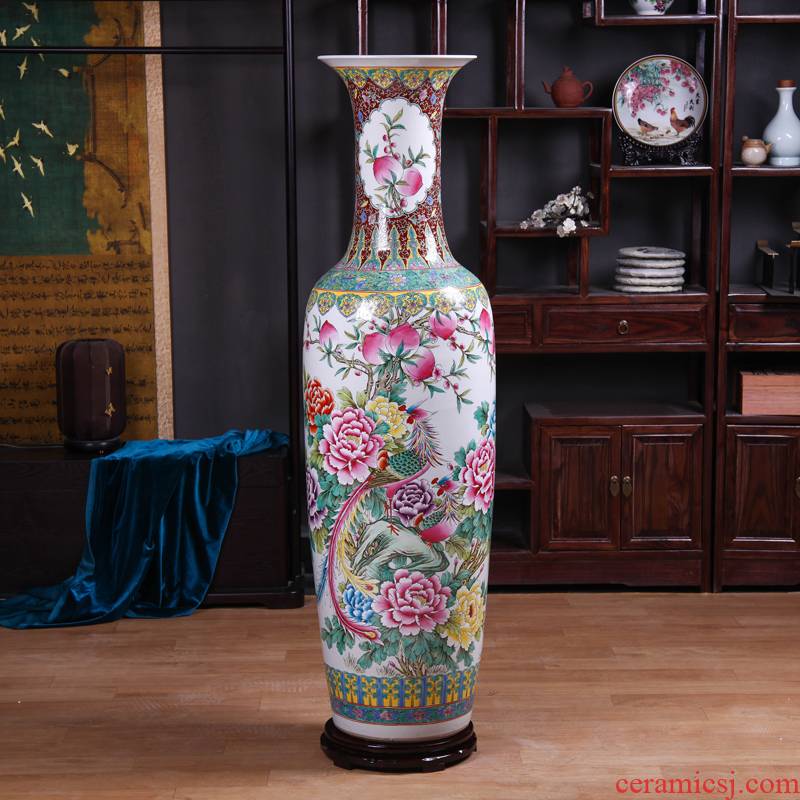 Jingdezhen ceramics to heavy ground vase archaize pastel hand - made sitting room hotel opening gifts flower arranging furnishing articles