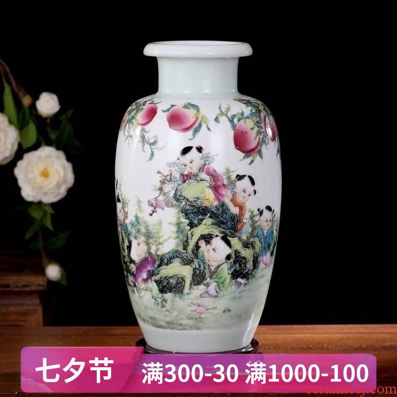 Jingdezhen lad offer celebration ceramic vase household living room office study Chinese dried flowers flower arrangement furnishing articles