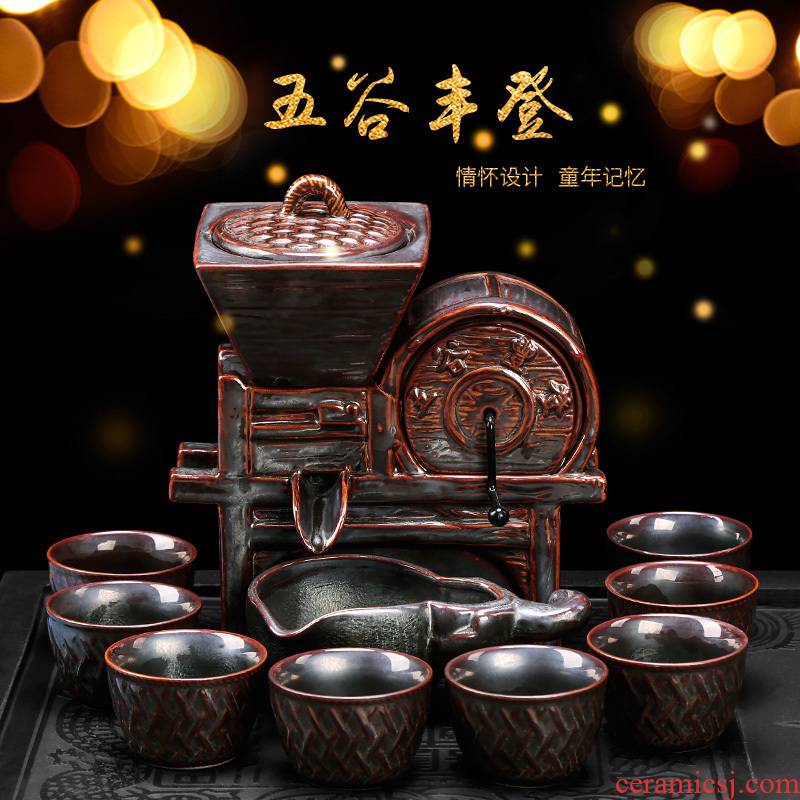 Semi automatic an artifact lazy household creative move cups kung fu tea tea set ceramic Chinese style restoring ancient ways