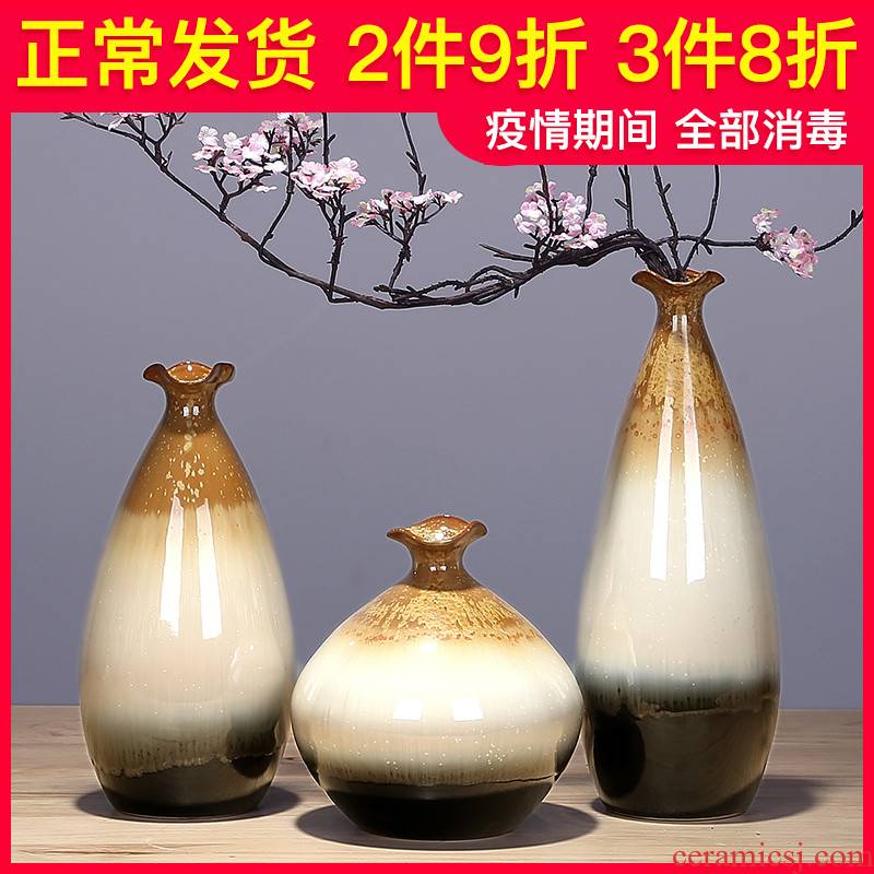 Ceramic vase manual creative living room TV ark, I and contracted household adornment simulation flower arranging dried flowers furnishing articles