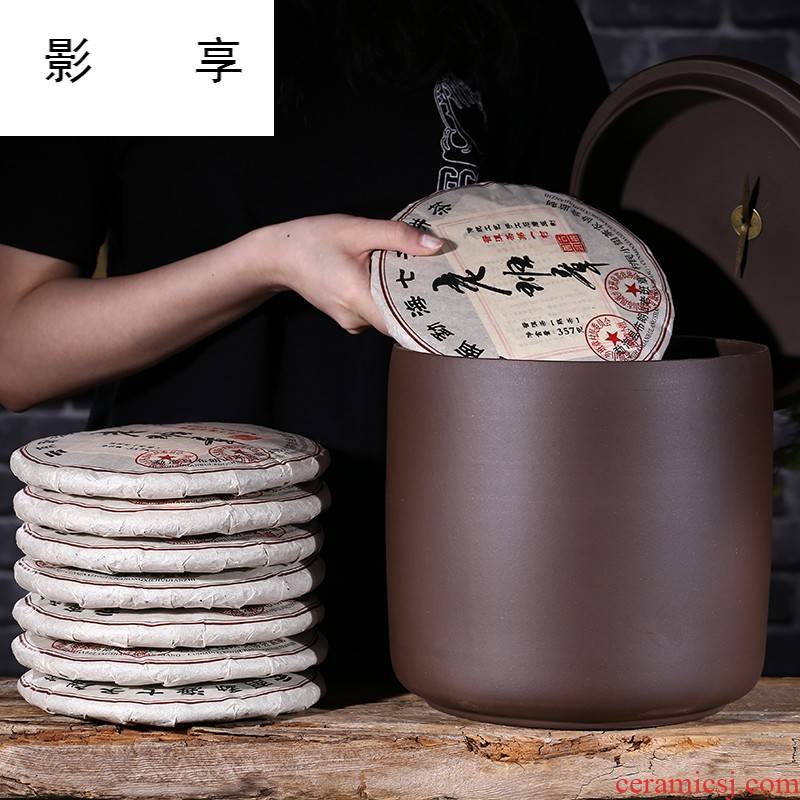 Yixing purple sand tea pot seven loaves manual large puer tea tea urn storage waking seal pot tea promotion GF