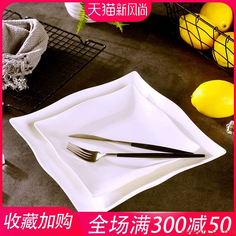 Jingdezhen European - style originality west person order to suit the hotel ceramic plate household square new ipads China