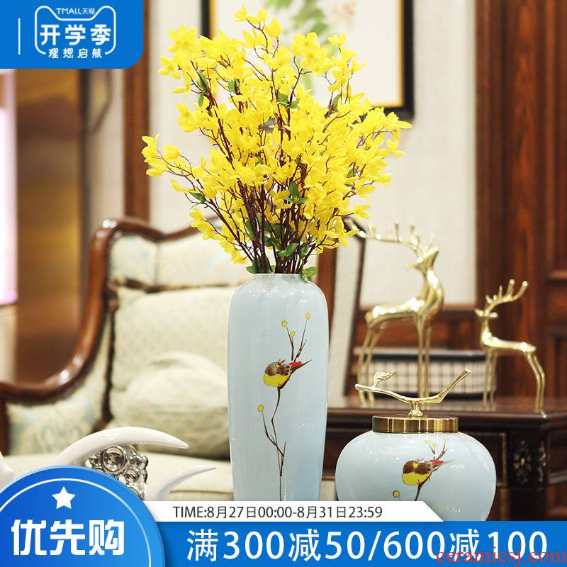Jingdezhen ceramic vase furnishing articles simulation flower flower arranging dried flowers sitting room porch light much TV ark, postmodern contracted