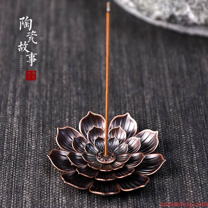 Ceramic and alloy lotus joss stick inserted there are sweet story kung fu tea tea accessories furnishing articles zen tea of a pet