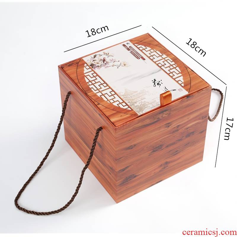 Ceramic tea pot wooden box packaging customization empty canister who was orange seal POTS, tea gift boxes to the custom
