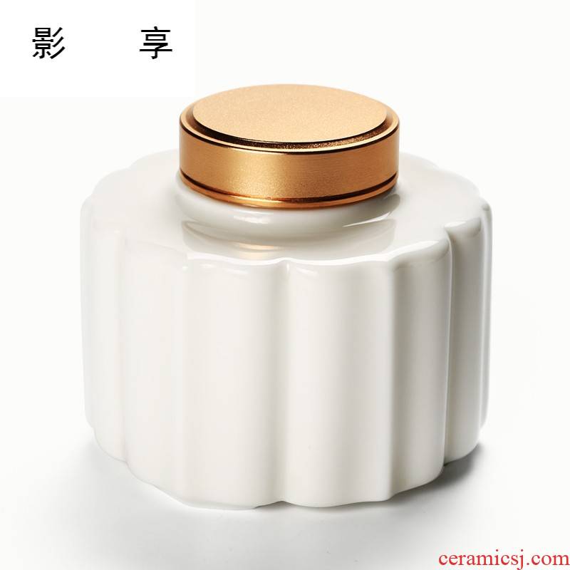 Shadow at white porcelain tea pot of fat white seal POTS small mini POTS portable tea YPQ box