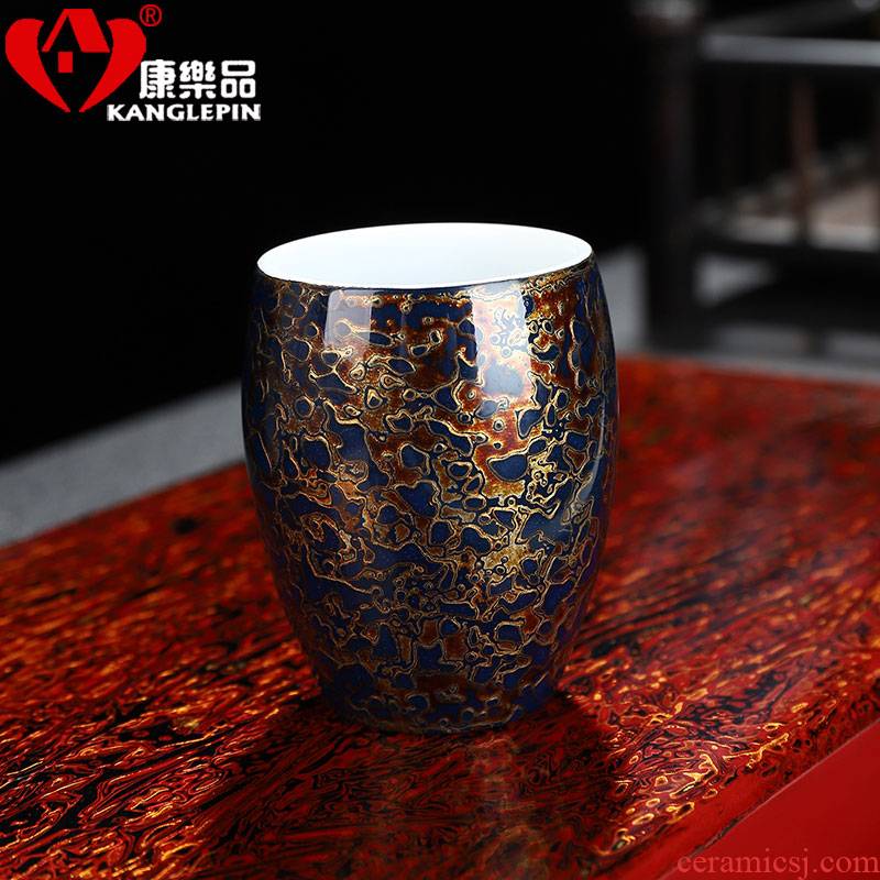 Recreational product lacquer tea Chinese palace gold wind fragrance - smelling cup pure manual white porcelain lamp that traditional Chinese lacquer cup paint