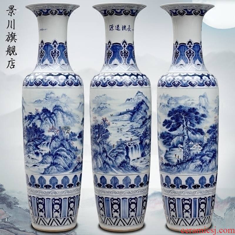 Jingdezhen blue and white porcelain has a long history in the hand - made bold ground ceramic vase store large sitting room of Chinese style furnishing articles