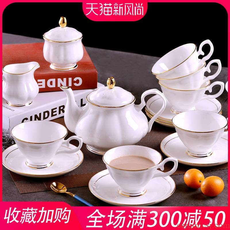 "Manual gold" jingdezhen ceramic coffee set ou up phnom penh household ceramic coffee cups and saucers key-2 luxury suits for