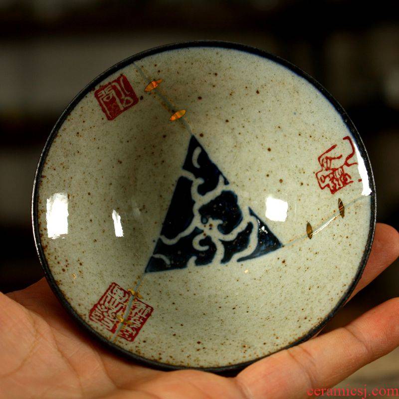 Purple clay of kung fu tea tea set ceramic cups hand paint, imitation curium porcelain cups, small cup sample tea cup