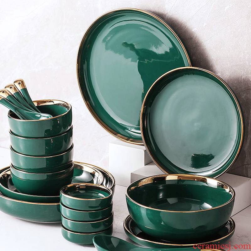Scene for the Nordic emerald up phnom penh dish home deep dish western food steak dish plate web celebrity ceramic tableware bowls