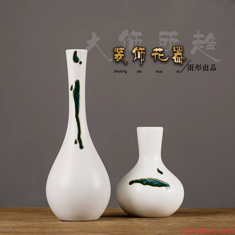 Creative flower furnishing articles zen move dried flower flower flower implement sitting room tea table cut ceramic bottle of home decoration