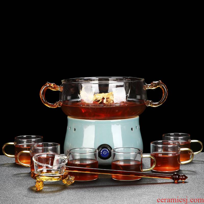 RenXin glass steam boiling tea pot cooking automatic tea stove'm electric teapot TaoLu household utensils suits for