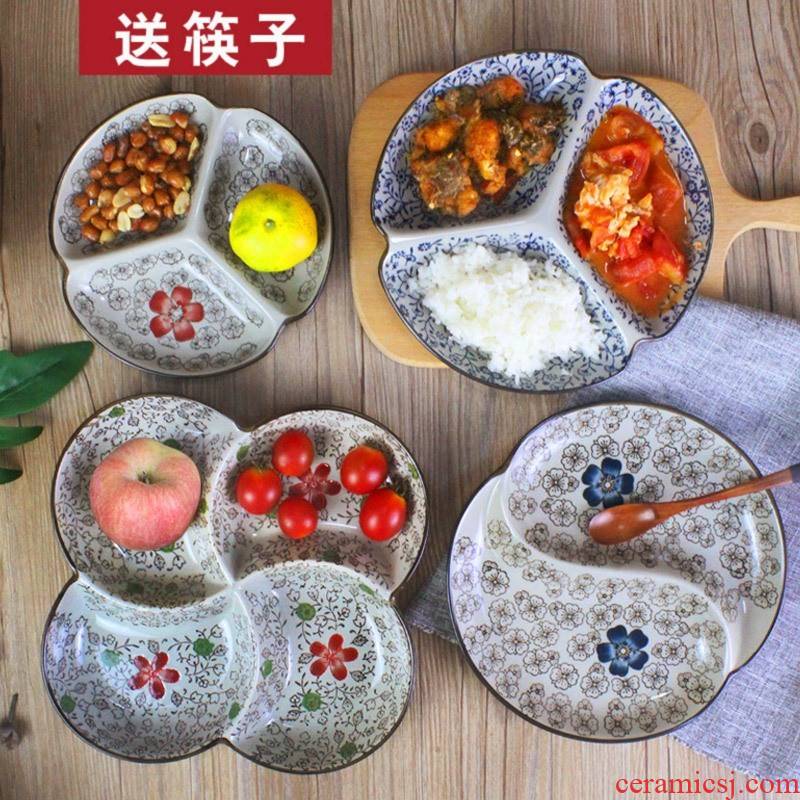 Yuanyang disc ceramic frame 0, the fast food dried fruit fruit bowl household adults two tray plates
