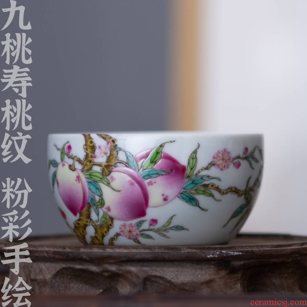 24 ware jingdezhen ceramic masters cup kung fu tea cups of tea tea light pastel painting pure manual