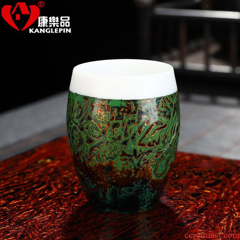 Recreational product lacquer creative manual Chinese lacquer master cup single CPU suet jade white porcelain ceramic household sample tea cup