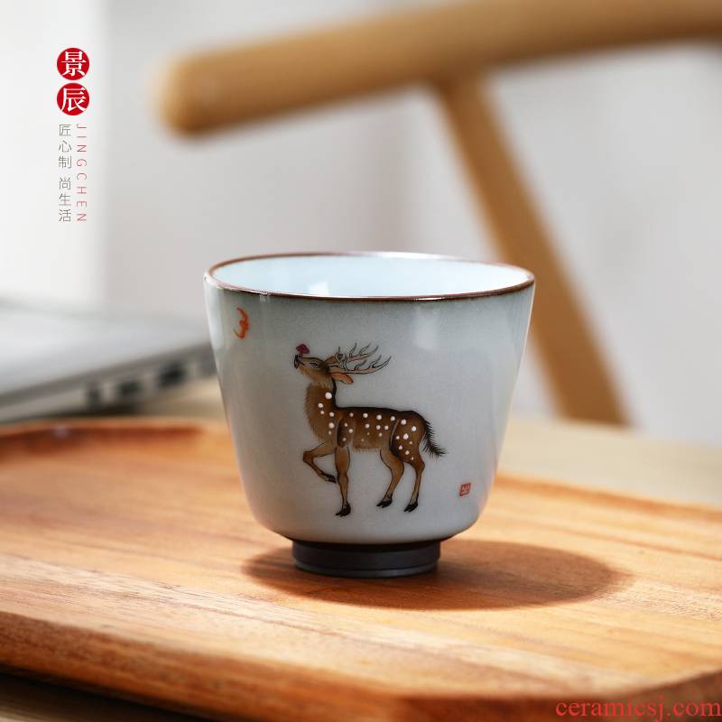 Jingdezhen ceramic hand - made sample tea cup cup meeting domestic tea cup kung fu pure manual creative teacups