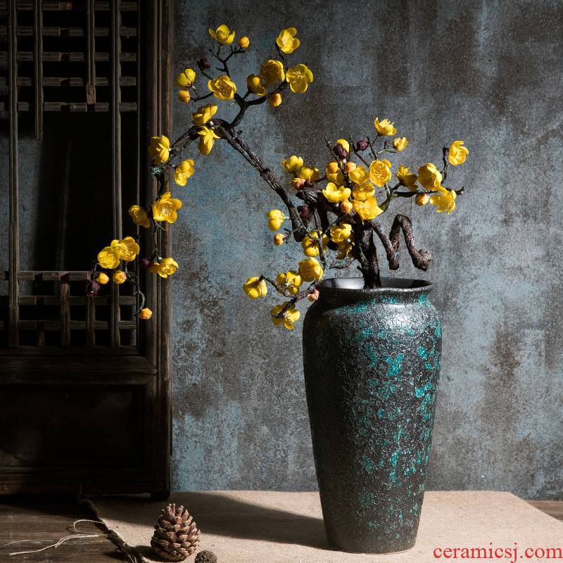 Retro modern creative manual ceramic vase dried flowers, flower arranging flowers, the sitting room TV ark, home decoration furnishing articles