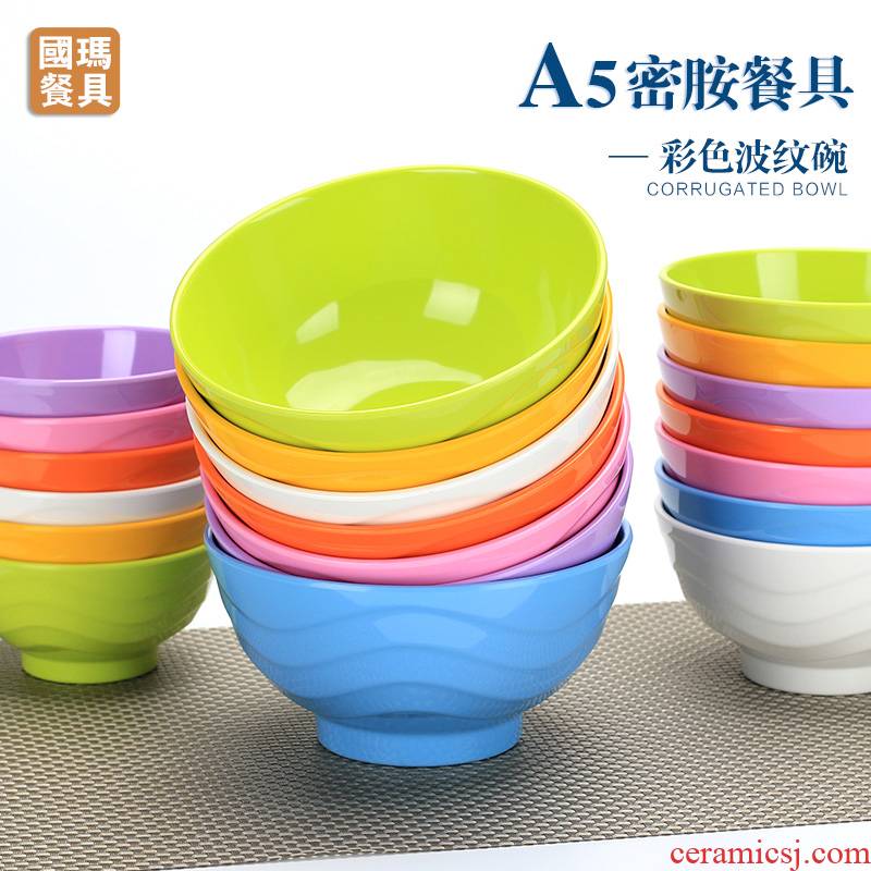 Scene wishful A5 color melamine bowl creative plastic bowl bowl noodles bowl children household of Chinese style imitation bowls meal