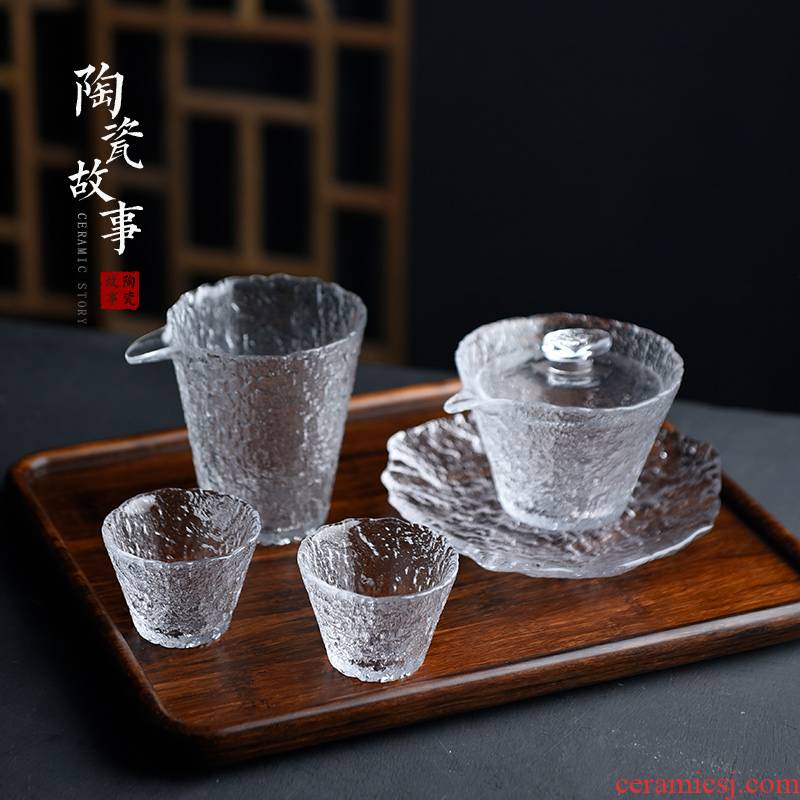 Ceramic fair story glass tureen tea cup three only a single use kung fu tea set more heat