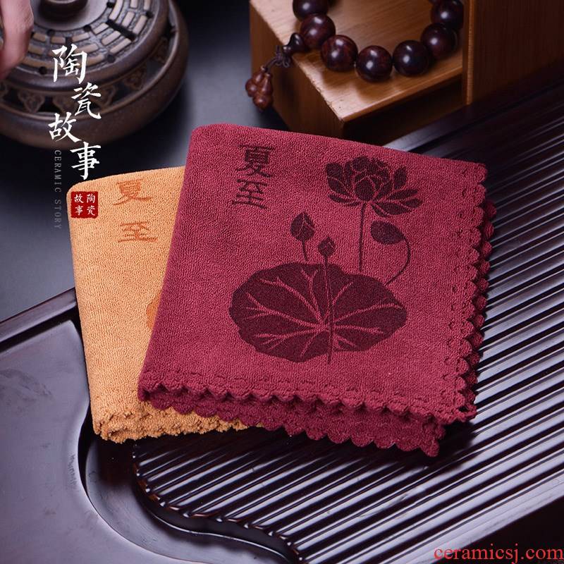 The Story of pottery and porcelain tea towel thickening bibulous kung fu tea tea accessories tea towel China wind tea cloth rags