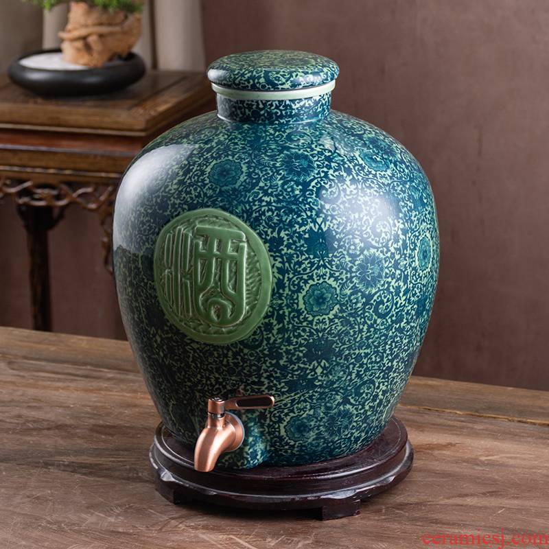 Jingdezhen ceramic jars with leading 10 jins 20 jins 30 jins 50 kg archaize jugs home seal terms bottle