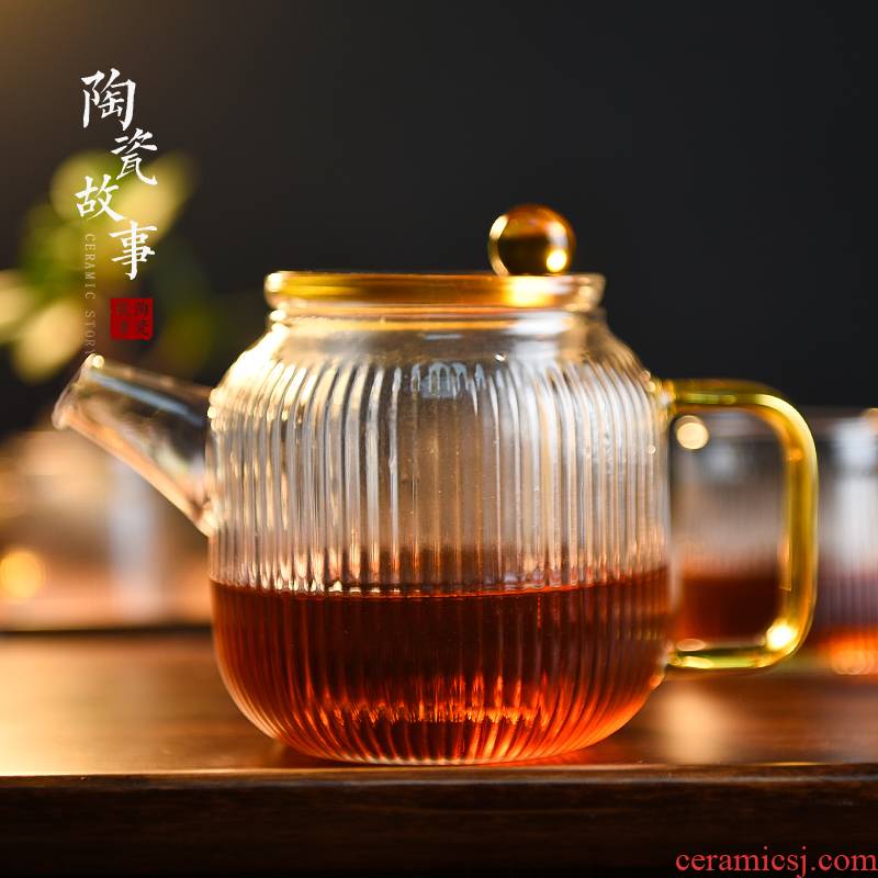 Ceramic story glass teapot high - temperature thickening teapot household teapot tea set tea separation