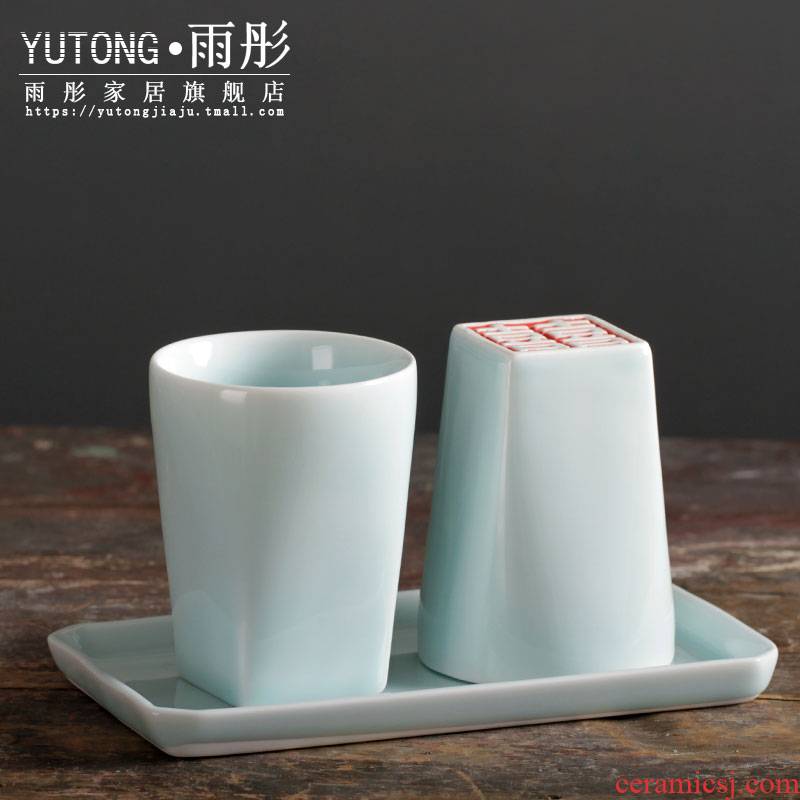 Jingdezhen ceramic manual double happiness/f ceramic cup cup I couples furnishing articles birthday birthday gifts