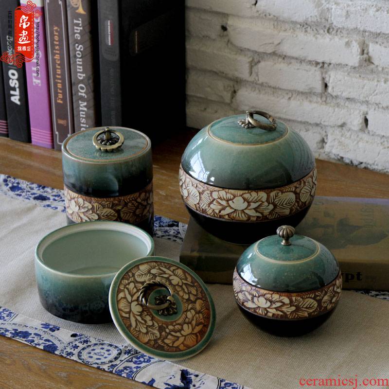 Shadow enjoy | jingdezhen ceramic up caddy fixings of primitive simplicity hand - carved caddy fixings JH