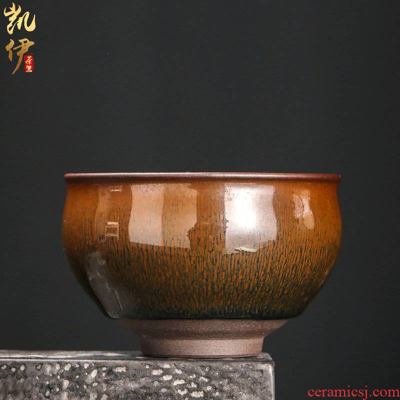 Jianyang TuHao master hand built lamp that host personal kung fu tea cup, single glass ceramic cup tea cups