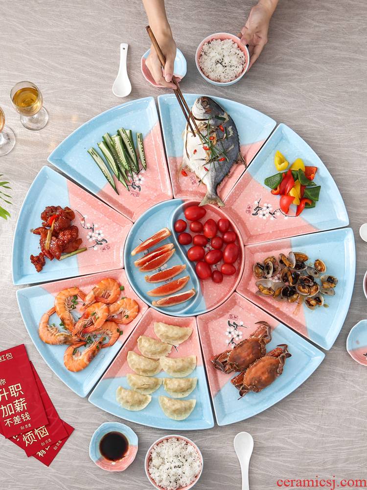 0 reunion party hot pot dinner the dishes suit household creative web celebrity ceramic platter tableware portfolio