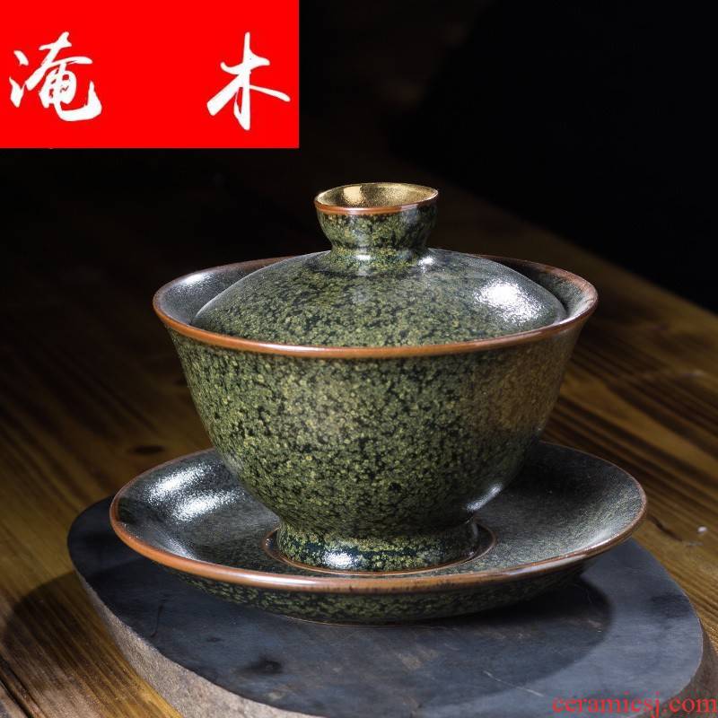 Submerged wood good fortune ceramic tureen large only three bowl tea glaze thick ceramic cup at the end of the Japanese kung fu tea set
