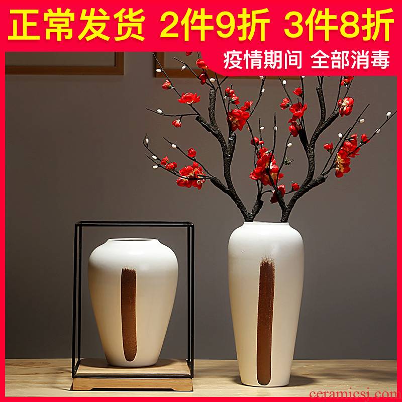 Jingdezhen ceramics vase manual creative new Chinese style porch sitting room adornment furnishing articles simulation flower flowers, dried flowers
