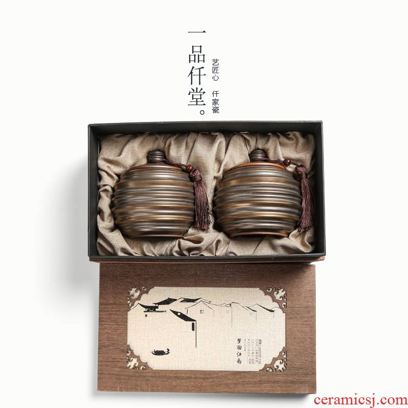 Shadow enjoy vintage caddy fixings ceramic seal coarse pottery kung fu tea POTS of tea packaging gift box YPQ