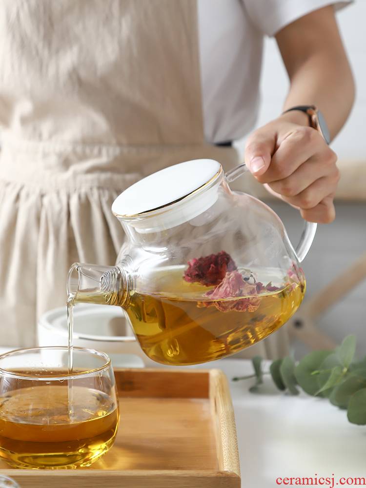 The Nordic idea ceramic heat The teapot set transparent glass based heating afternoon tea tea teapot