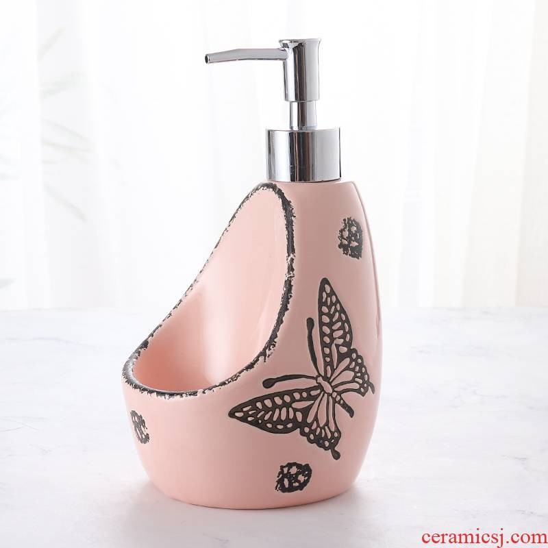 The Simple ceramic latex bottle new amphibious detergent packing bottle of hand sanitizer bottle with a sponge bath bottles