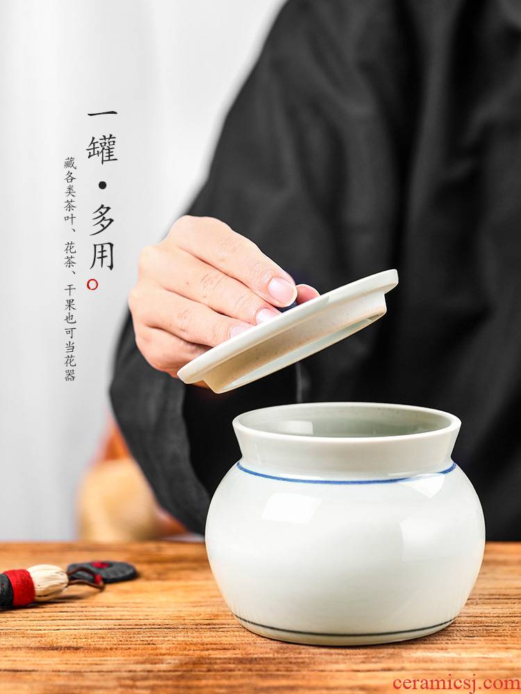 Store high - end receive a case of jingdezhen ceramic tea pu - erh tea as cans wake tea canister kung fu tea accessories