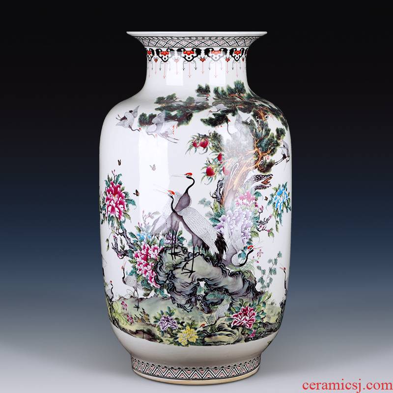 Jingdezhen ceramics powder enamel antique Chinese years sitting room adornment is placed more idea for gourd of large vase