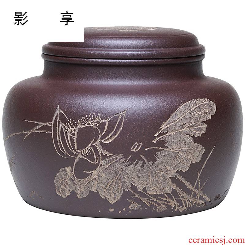 Shadow at yixing purple sand tea POTS awake scattered receives famous Wu Jianli manual purple clay caddy fixings tea accessories