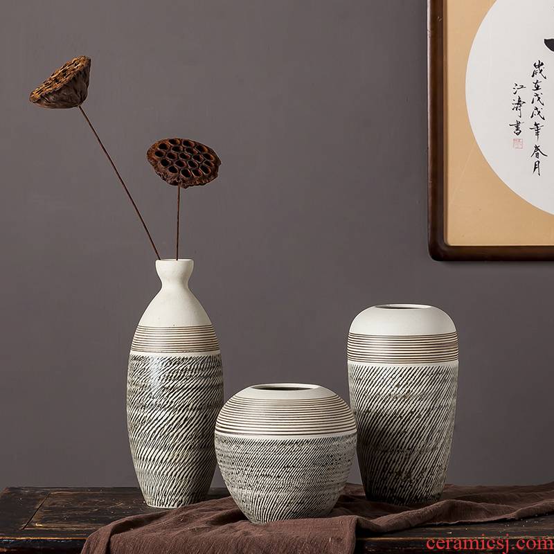 Jingdezhen ceramic vases, I and contracted household hydroponic flowers dried flower arranging flowers furnishing articles sitting room pure and fresh and small table