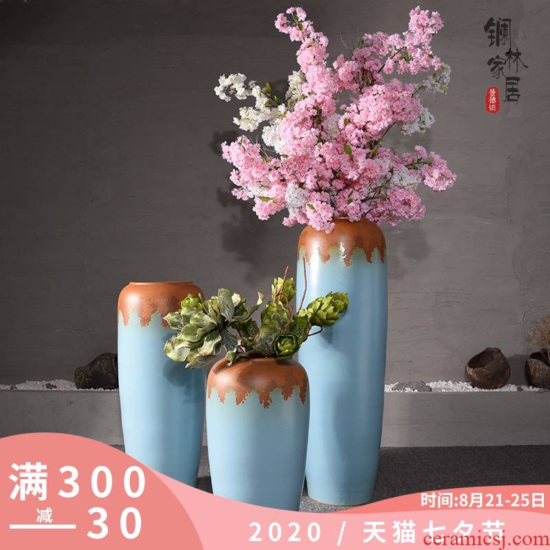 Jingdezhen ceramic European - style hotel villa porch sitting room of large vase flower flower decoration flower arranging furnishing articles