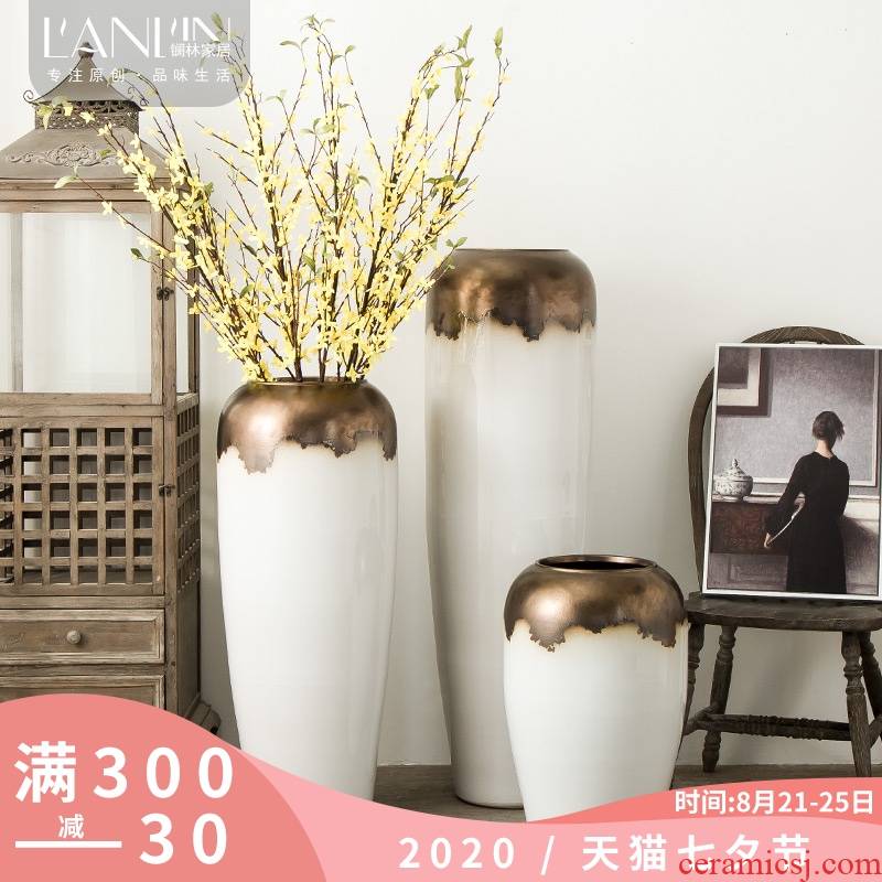 Jingdezhen ceramic large vases, flower arranging ground dry flower flower arranging hotel furnishing articles, the sitting room porch decoration decoration