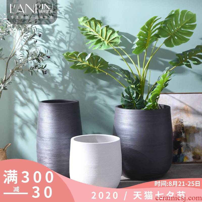 Nordic ground ceramic vase furnishing articles creative contracted household dried flower arranging flowers sitting room adornment ornament large flowers