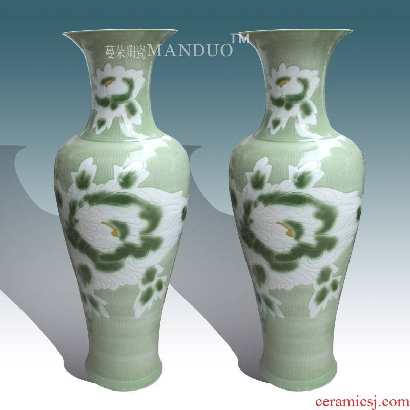The Clear and elegant elegant vase of large sitting room of large vase peony ceramic porcelain art