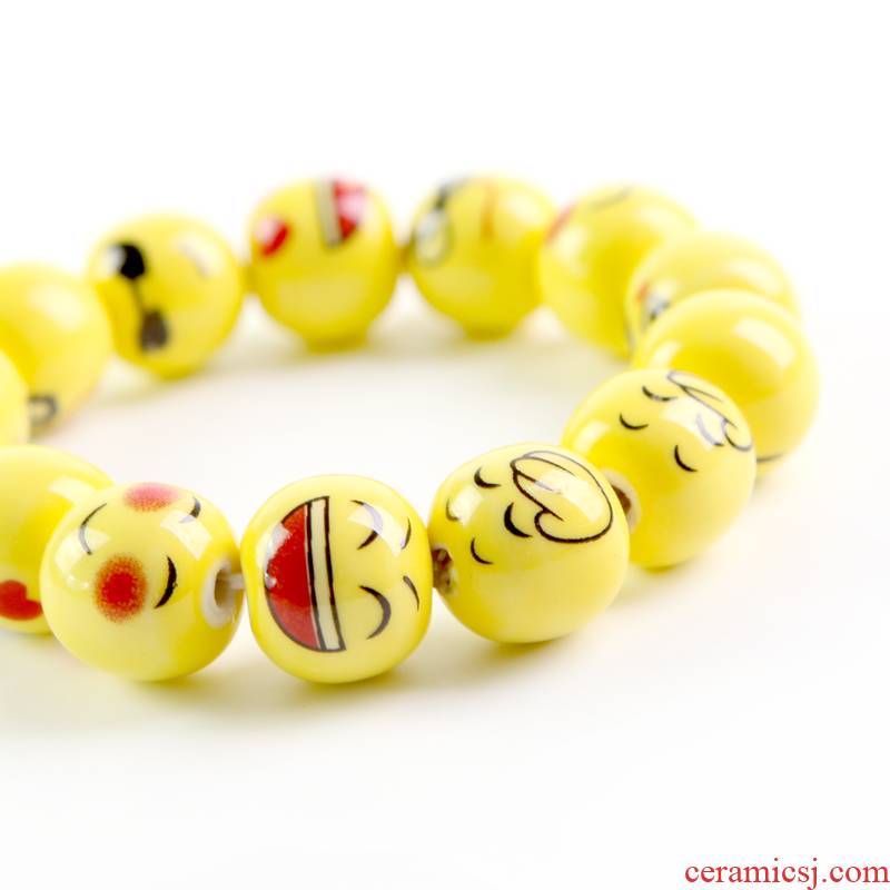 QingGe jingdezhen ceramic bracelet want want expression much money randomly bead bracelet hand string stalls source