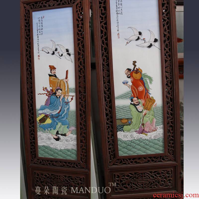 Hand - made ceramic porcelain plate character art big screen is 1.9 meters high ensemble character of the big screen