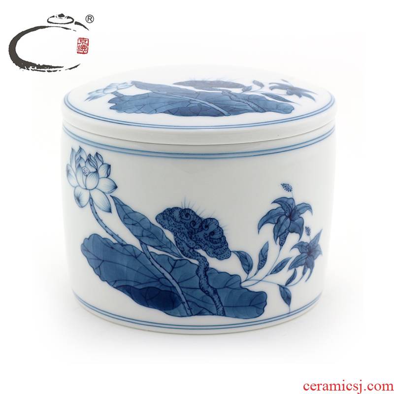 Jingdezhen blue and white lotus or jug and auspicious pure hand - made tea POTS hand - made kung fu tea set ceramic POTS