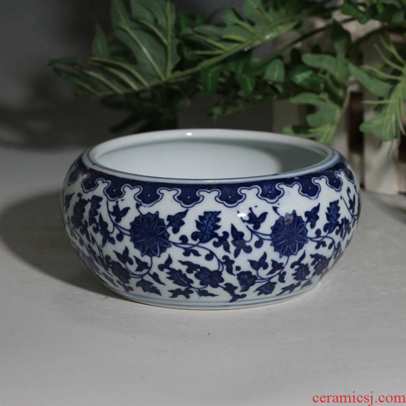 Writing brush washer move of jingdezhen blue and white porcelain porcelain ashtrays blue and white porcelain shells cylinder plates