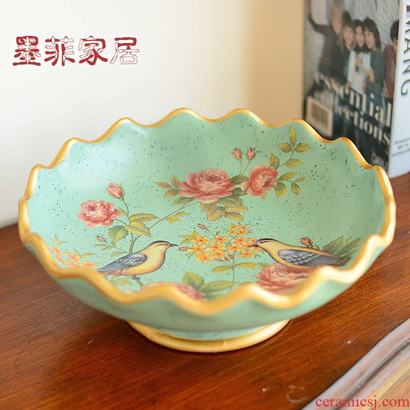 American compote ceramic large fruit bowl restoring ancient ways furnishing articles dry fruit tray key-2 luxury European - style home sitting room tea table trays